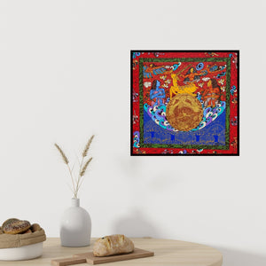 Preview of 'Untitled 2' Painting by Seema Kohli shown on a wall in a furnished room.