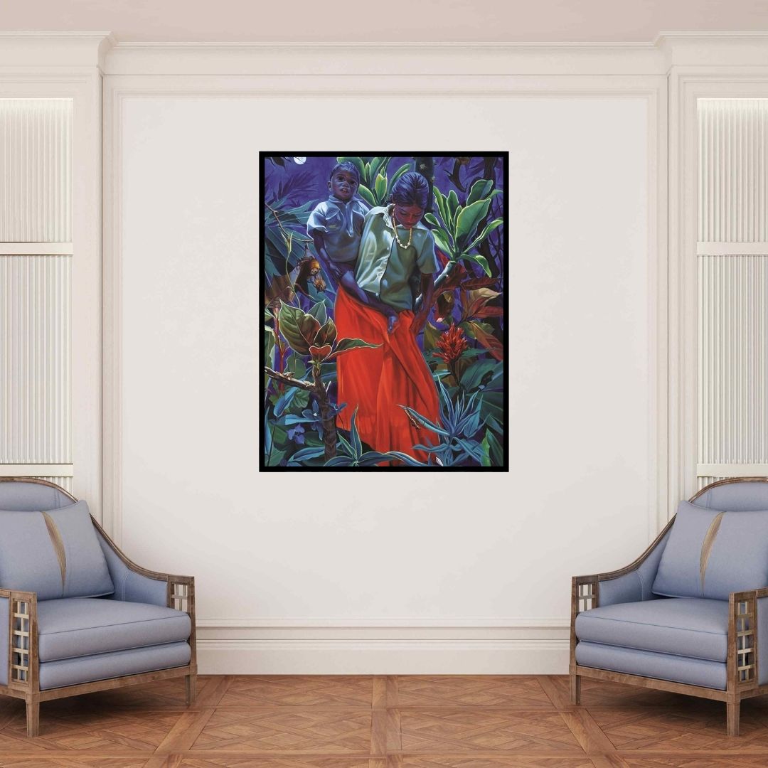 In-situ view of KG Babu's 'Untitled 2' painting in a room