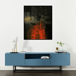 Pradip Sengupta's 'Untitled 2' painting visualized above a sofa in a contemporary room.