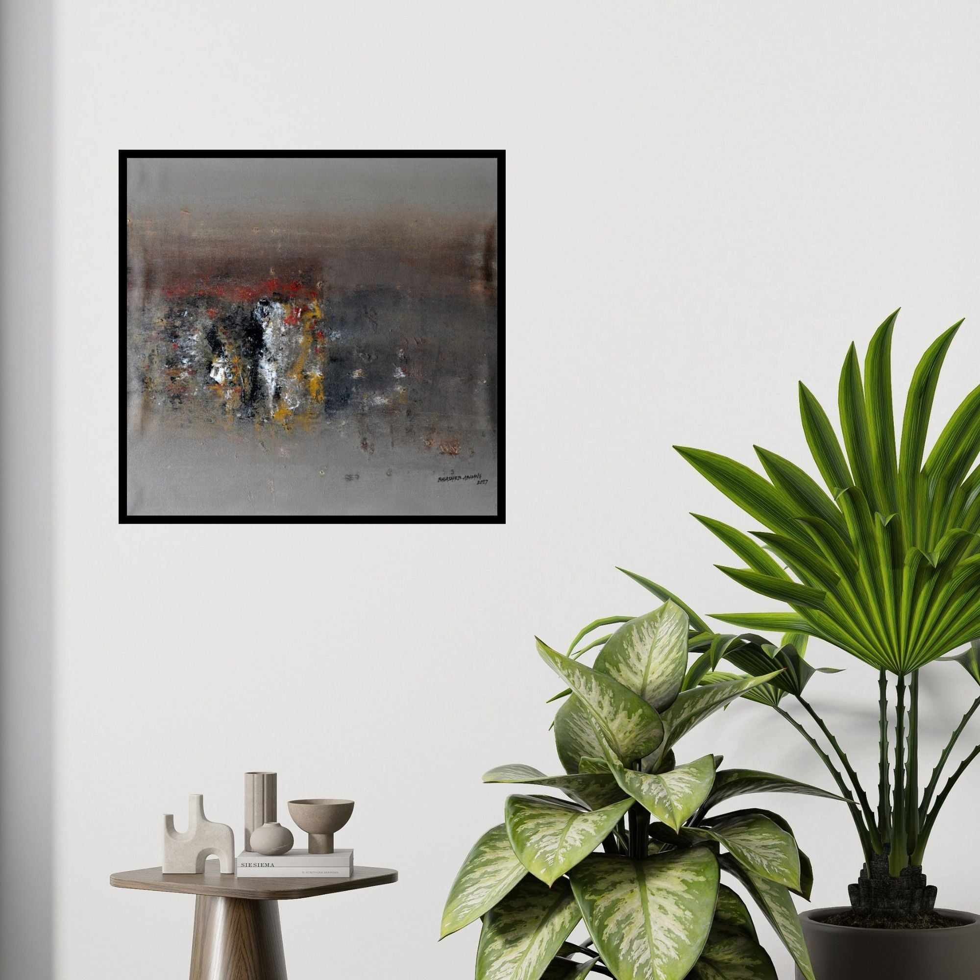 In-situ view of Balasaheb Abhang's 'Untitled 2 (Emergence)' painting in a room