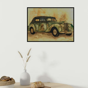 In-situ view of Afza Tamkanat's 'Untitled 2 (The Phantom of the Past)' painting in a room