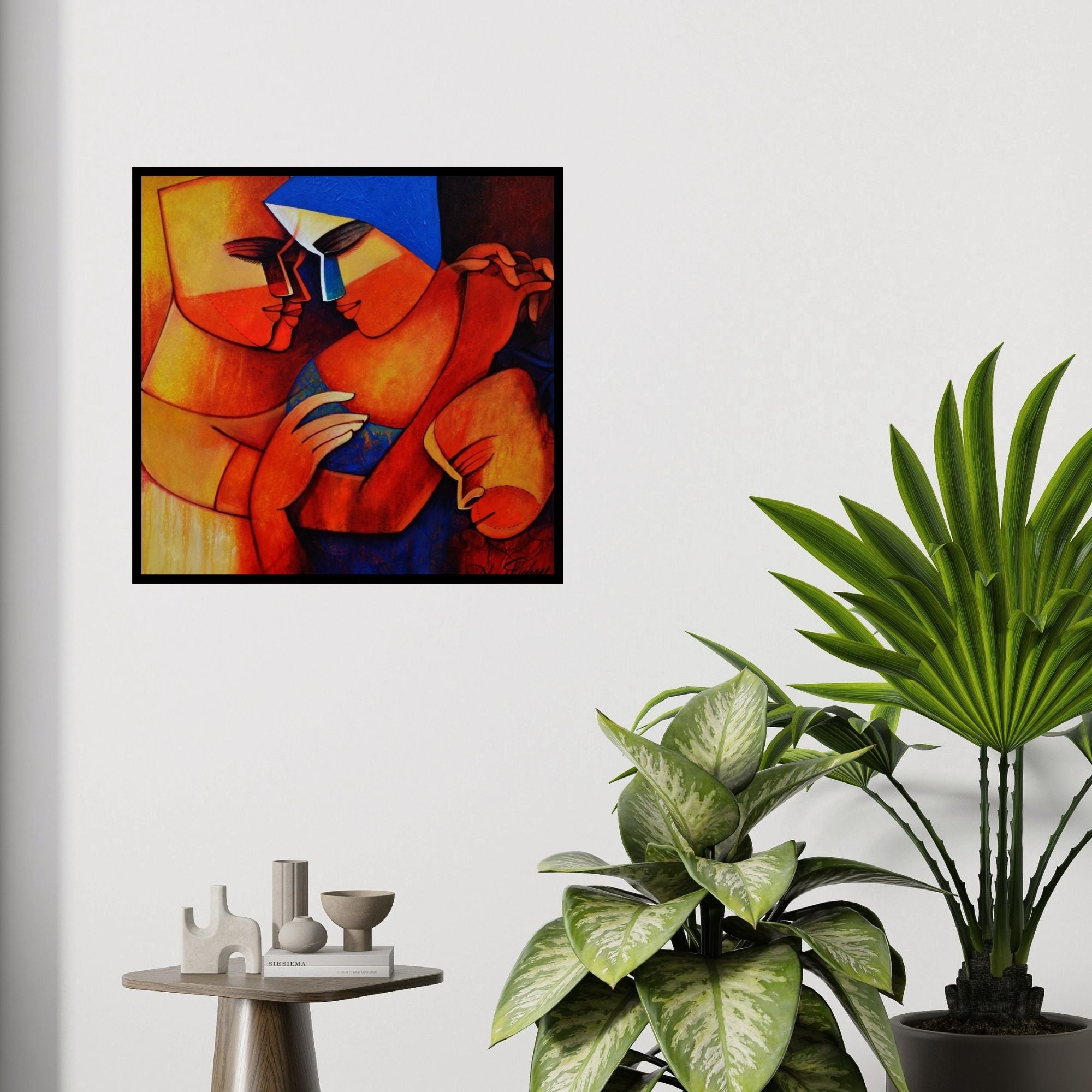 In-situ view of Nawal Kishore's 'Untitled 2' painting in a room