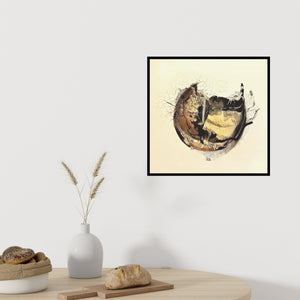 Preview of 'Untitled 2 (Earth Echoes)' Painting by Tabassum Yusuf shown on a wall in a furnished room.