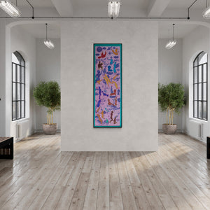 In-situ view of Joydeep Bhattachrjee's 'Untitled 2 (The Dance of Existence)' painting in a room