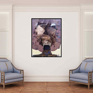 In-situ view of Anas Sultan's 'Untitled 2' painting in a room