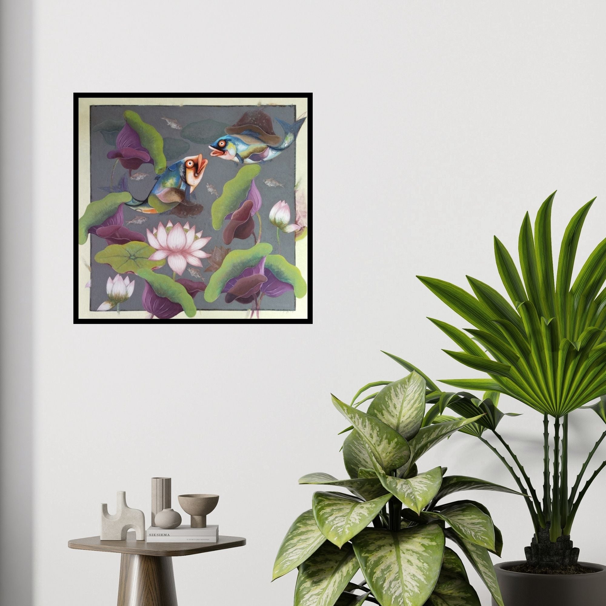 In-situ view of Nur Ali's 'Untitled 2' painting in a room