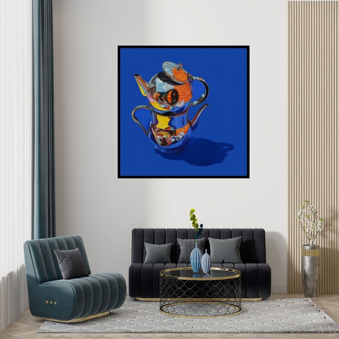 Preview of 'Untitled 2' Painting by Anjaneyulu G shown on a wall in a furnished room.