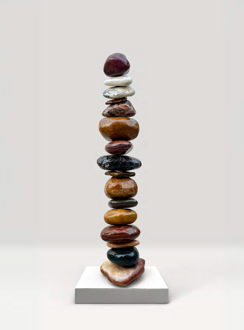 Untitled 2' contemporary Semi Precious Stone sculpture by artist Rambali Prajapati, 65x18 inch, on semi precious stone