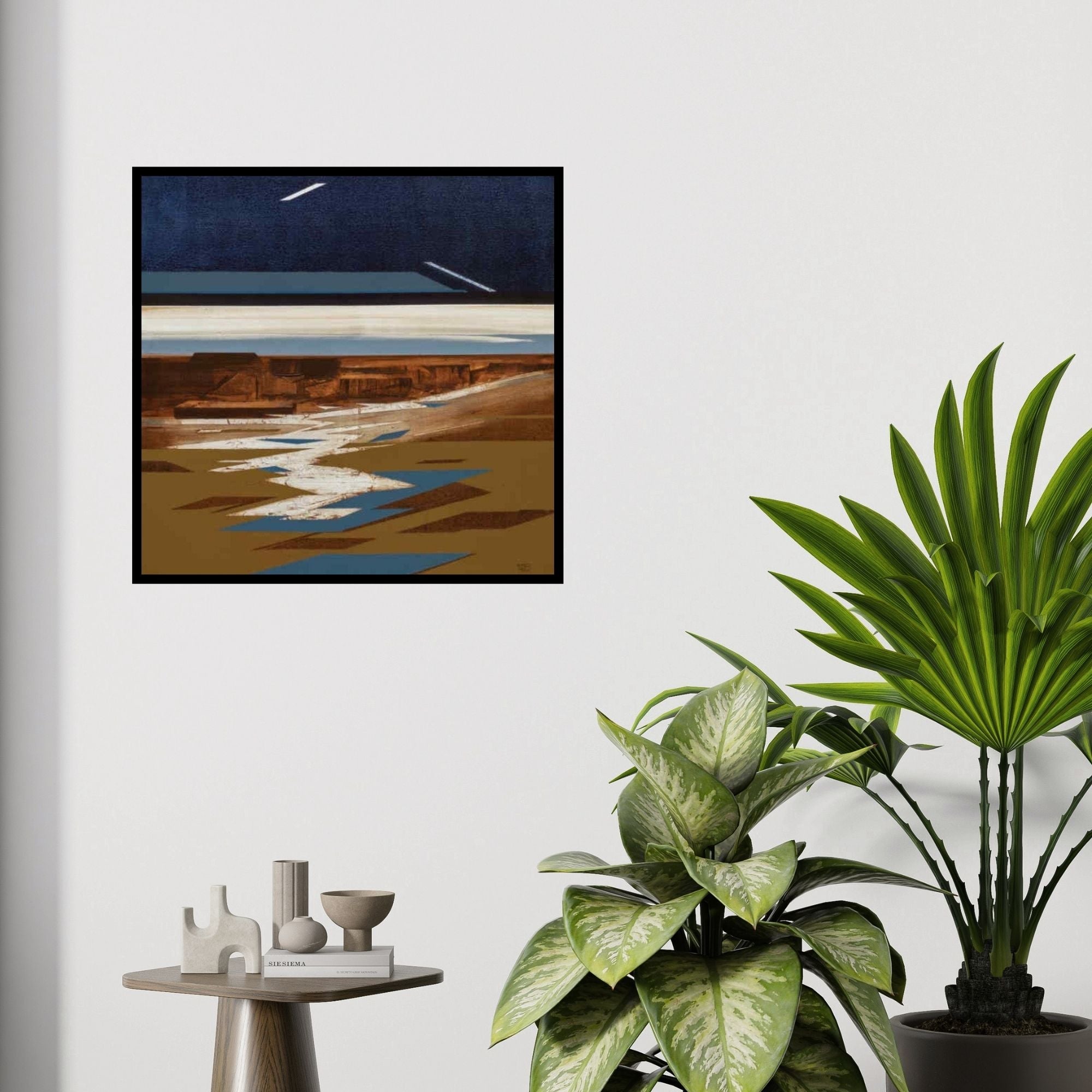 In-situ view of Balasaheb Patil's 'Untitled 2 (Celestial Reflections)' painting in a room