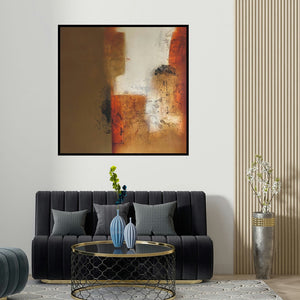 Shilpa Nikam's 'Untitled 2 (Urban Echoes)' painting visualized above a sofa in a contemporary room.