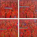 Untitled 2' abstract acrylic painting by artist Rambali Prajapati, 36x36 inch, on canvas