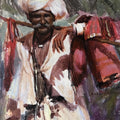 Untitled 2' figurative acrylic painting by artist Bharatbhushan Hogade, 19x12 inch, on handmade paper