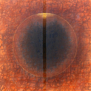 Abstract mixed media painting titled 'Untitled 2', 24x24 inches, by artist Pradeep Ahirwar on Canvas