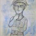Untitled 2' figurative watercolor painting by artist Sakti Burman, 30x22 inch, on paper
