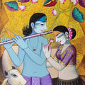 Untitled 2' figurative acrylic painting by artist Pravin Utge, 40x30 inch, on canvas