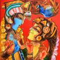 Untitled 2' religious acrylic painting by artist Prabhakar Ahobilam, 18x18 inch, on canvas