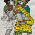Untitled 2' figurative acrylic painting by artist Bhawandla Narahari, 30x15 inch, on paper