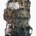 Untitled 2' abstract acrylic painting by artist Prasen Baviskar, 30x22 inch, on paper