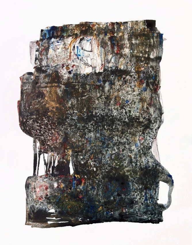 Untitled 2' abstract acrylic painting by artist Prasen Baviskar, 30x22 inch, on paper