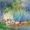 Landscape watercolor painting titled 'Untitled 2', 22x28 inch, by artist Bijay Biswaal on Paper