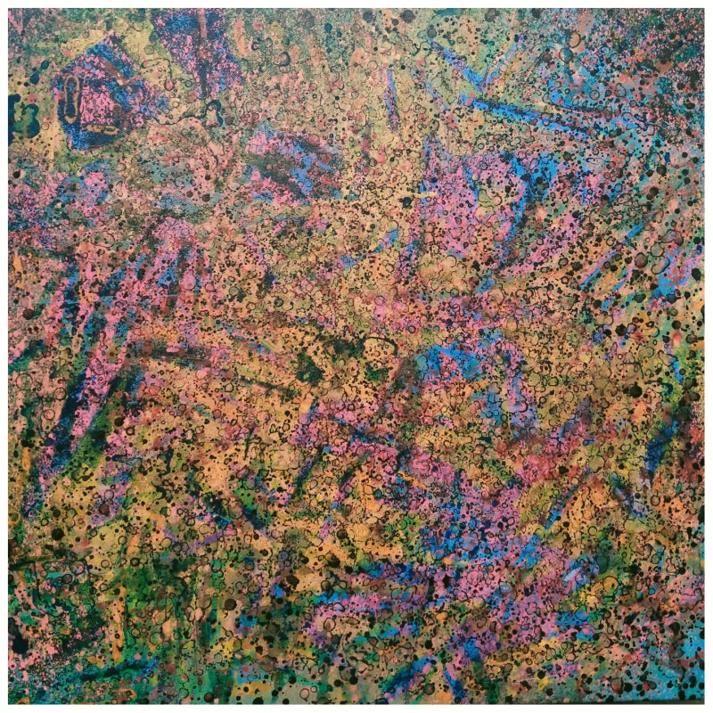 'Untitled 2' abstract acrylic painting by artist Aditi Chakravarty, 24x24 inch, on canvas