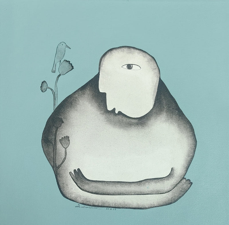 'Untitled 2' contemporary acrylic painting by artist Taslim Jamal, 12x12 inch, on canvas