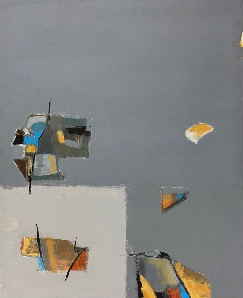 'Untitled 2' abstract acrylic painting by artist Sharad Tarde, 44x36 inch, on canvas