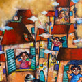 Untitled 2' figurative acrylic painting by artist Sharmi Dey, 60x40 inch, on canvas