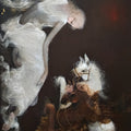 Untitled 2' figurative acrylic painting by artist Mintu Mallick, 60x36 inch, on canvas