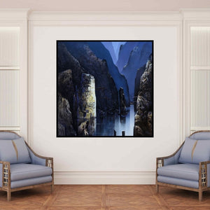 In-situ view of Nagesh Hankare's 'Untitled 2' painting in a room