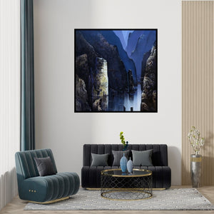 Preview of 'Untitled 2' Painting by Nagesh Hankare shown on a wall in a furnished room.