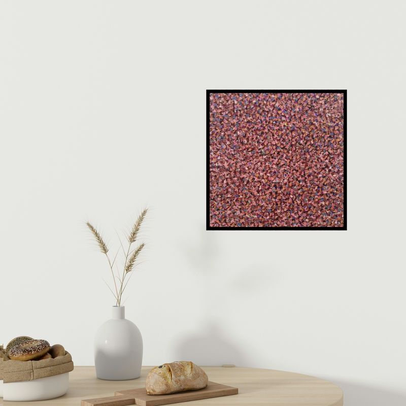 In-situ view of Vinit Kumar's 'Untitled 2 (Roseate Abstraction)' painting in a room