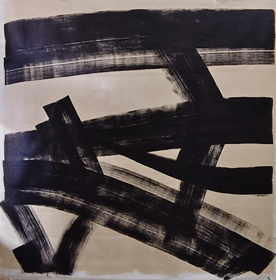 'Untitled 20' abstract acrylic-oil painting by artist Anand Kamdar, 48x48 inch, on canvas