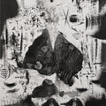 Untitled 20' abstract acrylic-ink painting by artist Hemant Dhane, 12x12 inch, on paper