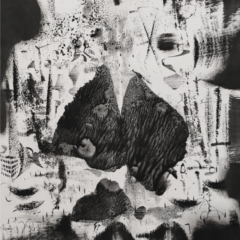 Untitled 20' abstract acrylic-ink painting by artist Hemant Dhane, 12x12 inch, on paper