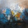 Untitled 202' abstract acrylic painting by artist Dnyaneshwar Dhavale, 24x36 inch, on canvas