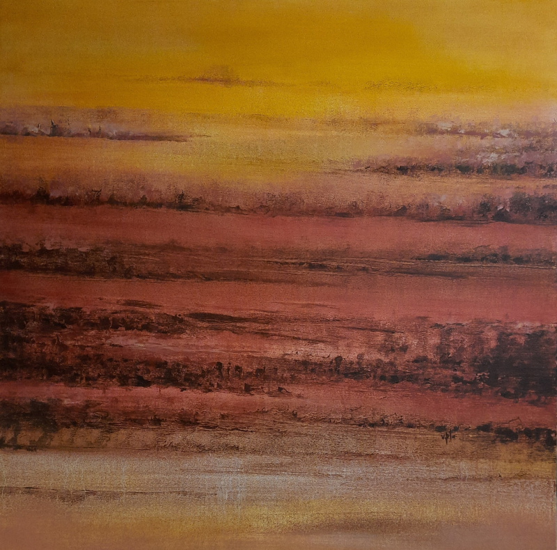 Untitled 205' abstract oil painting by artist Vipta Kapadia, 48x48 inch, on canvas