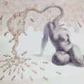 Erotic mixed-media drawing titled 'Untitled 21', 22x26 inch, by artist Mansi Sagar on Fabriano Paper