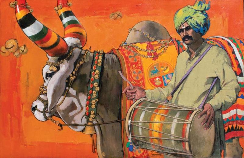 Figurative acrylic painting titled 'Untitled 21', 36x57 inches, by artist Satyajeet Varekar on Canvas