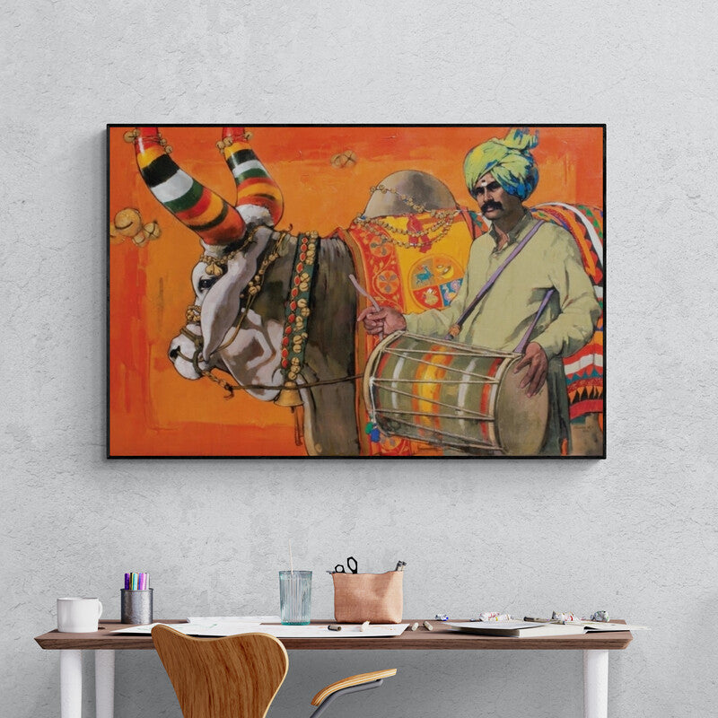 Satyajeet Varekar's painting 'Untitled 21' displayed in a modern living room setting