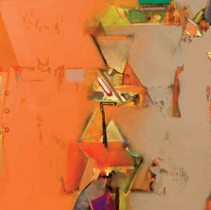 Untitled 211 (Shifting Horizons**) by Shrikant Kadam, Original Acrylic Abstract Painting on Canvas, Small Square Wall Art