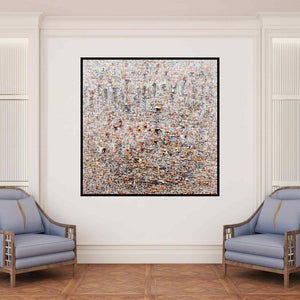 In-situ view of Anand Dabli's 'Untitled 213 (A Tapestry of Time)' painting in a room