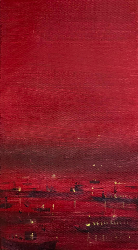 Untitled 22' abstract acrylic painting by artist Rupesh Sonar, 10x6 inch, on canvas