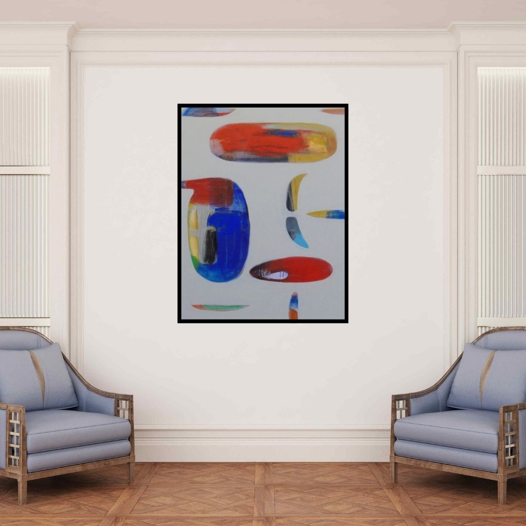 In-situ view of Yashwant Pawar's 'Untitled 22' painting in a room