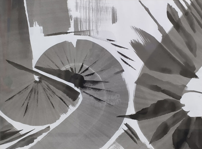 'Untitled 22' abstract acrylic-ink painting by artist Anand Kamdar, 18x24 inch, on paper