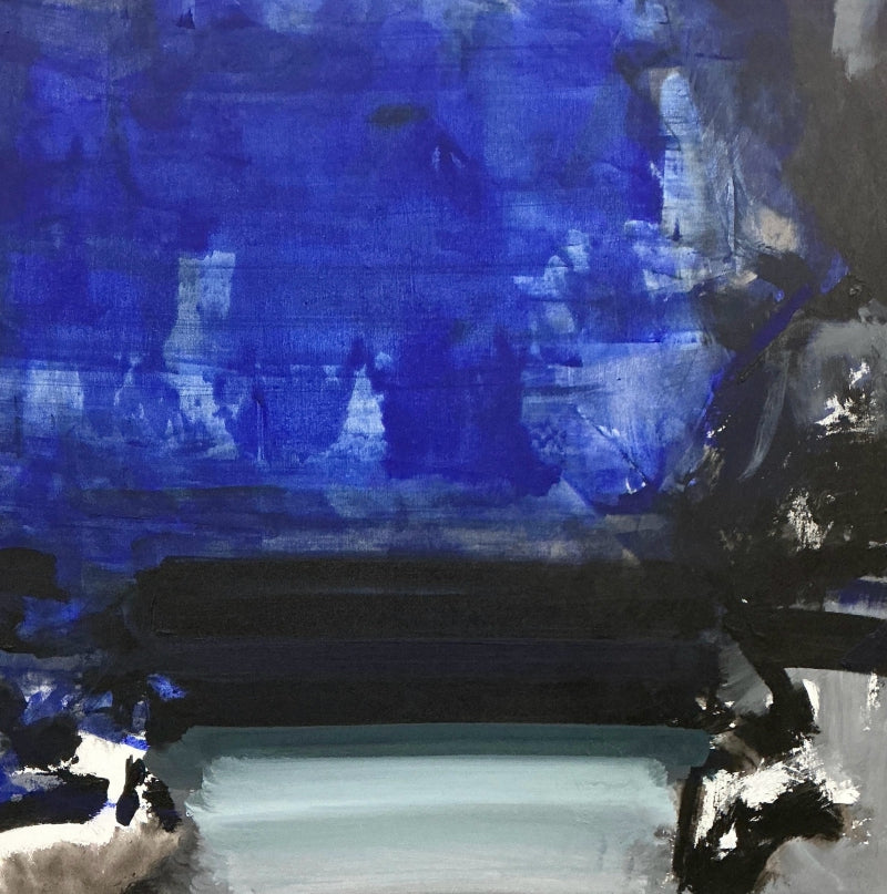 Untitled 22' abstract acrylic painting by artist Chaitan Bhosale, 36x36 inch, on canvas