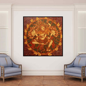 In-situ view of Manikandan Punnakkal's 'Untitled 23 (Shiva Nataraja)' painting in a room