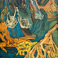 Untitled 23' contemporary acrylic painting by artist Chandan Bhowmick, 60x48 inch, on canvas