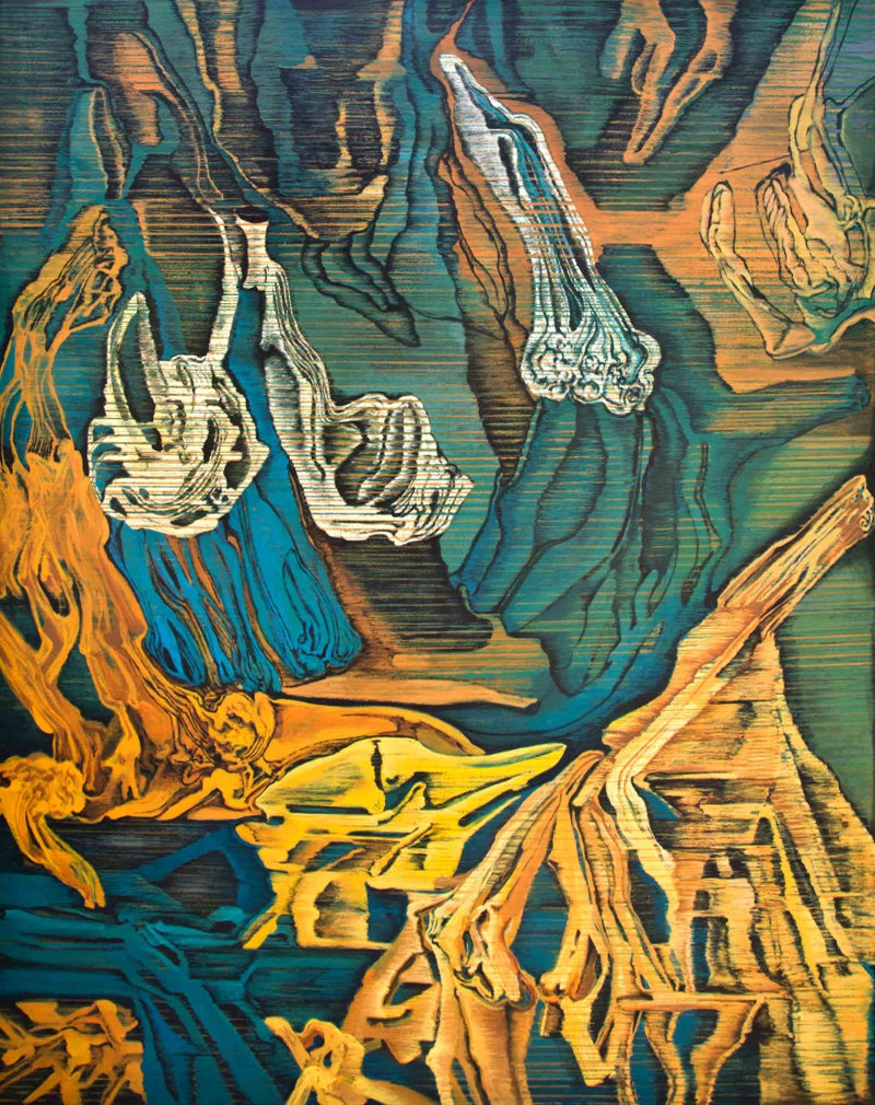 Untitled 23' contemporary acrylic painting by artist Chandan Bhowmick, 60x48 inch, on canvas