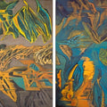 Untitled 24' contemporary acrylic painting by artist Chandan Bhowmick, 60x144 inch, on canvas